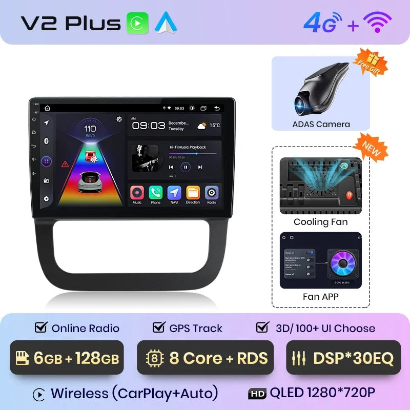 Junsun Wireless CarPlay Android Auto Car Radio For VW Sagitar 2011 GPS Intelligent Systems Smart Autoradio