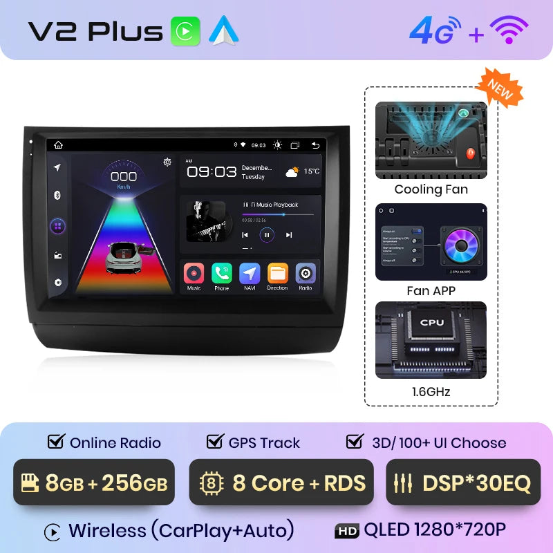 Junsun V1pro AI Voice Android Auto Radio para Toyota Prius 20 2002-2009 Carplay Car Multimedia GPS 2DIN autorradio 