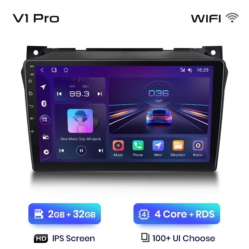 Radio Junsun CarPlay inalámbrica Android Auto para Suzuki Alto 2009-2016 con sistema inteligente RDS, Bluetooth, WiFi, 2 DIN 