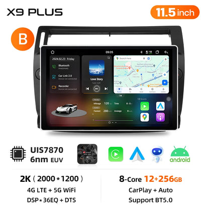 Junsun Wireless CarPlay Car Radio For Citroen C4 2004 2005 2006 2007 2008 2009 Android Multimedia