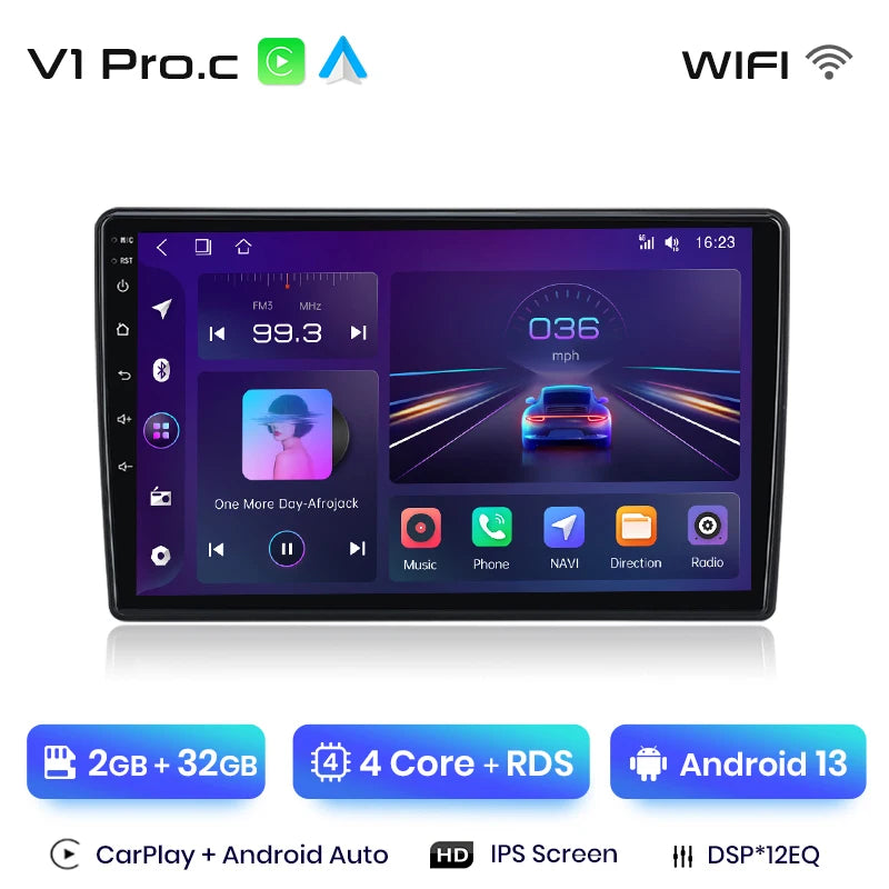 Radio Junsun V1 Plus para Skoda Fabia 2 2007-2014 con CarPlay inalámbrico, Android Auto, sistema inteligente para coche, 2 DIN, DVD. 
