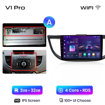 Junsun V1pro AI Voice 2 din Android Auto Radio para Honda CRV CR-V 2012-2016 Carplay coche Multimedia GPS 2din autoradio 