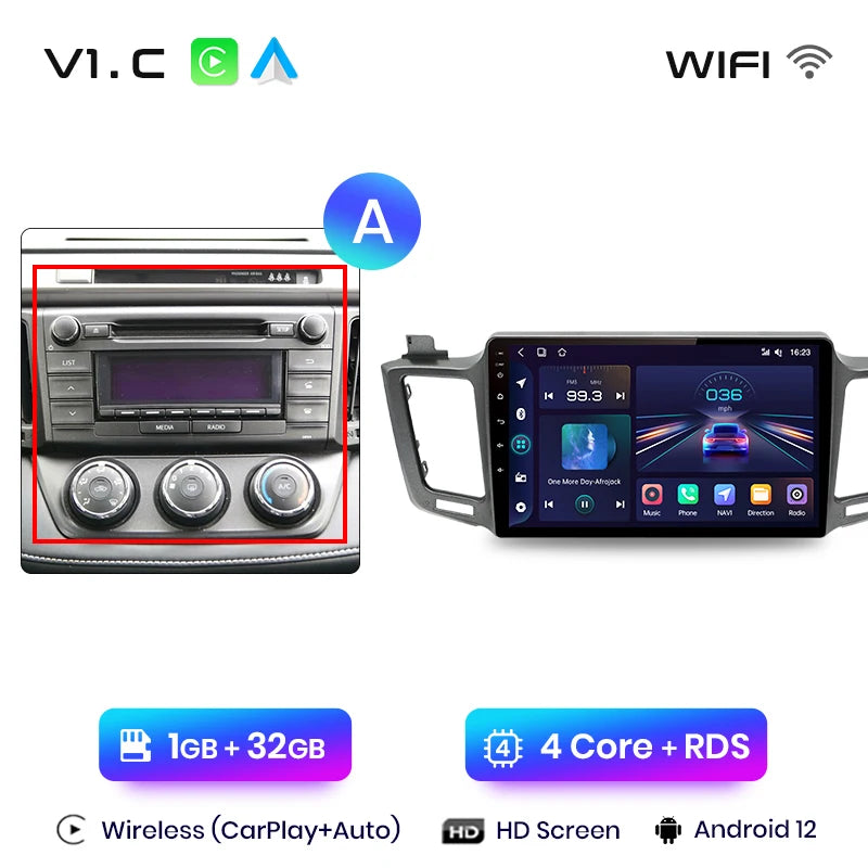 Junsun V1pro AI Voice 2 din Android Auto Radio for Toyota RAV4 RAV 4 2012 - 2018 Carplay 4G Car Multimedia GPS 2din autoradio