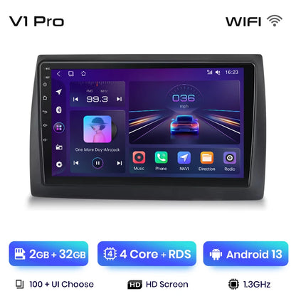 Radio Junsun V1 Plus para Fiat Stilo 2001-2010 con CarPlay inalámbrico, Android Auto, sistema inteligente para coche, 2 DIN, DVD. 