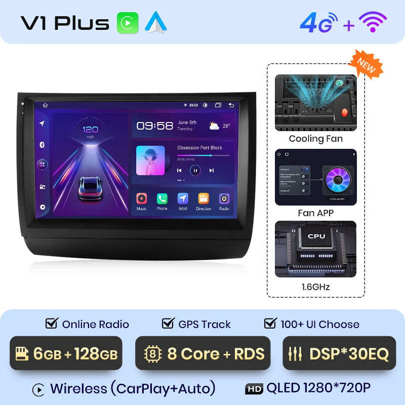 Junsun V1pro AI Voice Android Auto Radio para Toyota Prius 20 2002-2009 Carplay Car Multimedia GPS 2DIN autorradio 