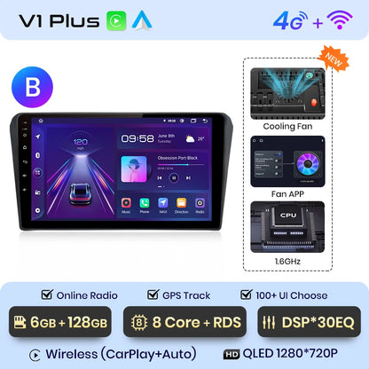 Junsun V1pro AI Voice 2 DIN Android Auto Radio para Toyota Avensis T25 2002-2008 Carplay Car Multimedia GPS 2 DIN autorradio 
