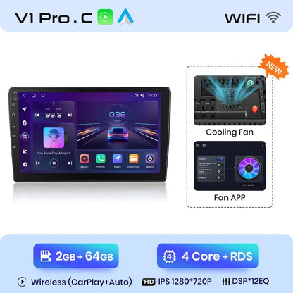 Junsun CarPlay inalámbrico Android Auto Radio para VOLKSWAGEN CARAVELLE 2015+ Sistemas inteligentes para coche RDS BT WiFi 2 DIN 