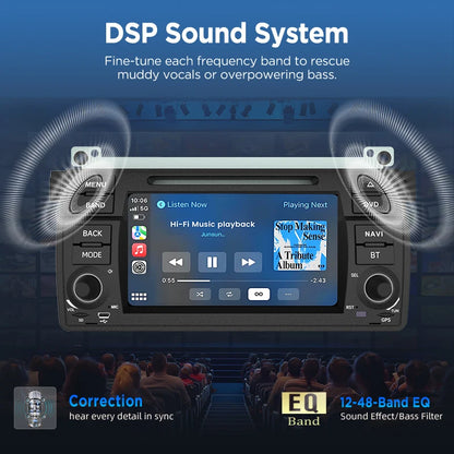 Junsun Wireless CarPlay Car Radio For BMW E46 M3 318 320 325 330 335 Android Multimedia