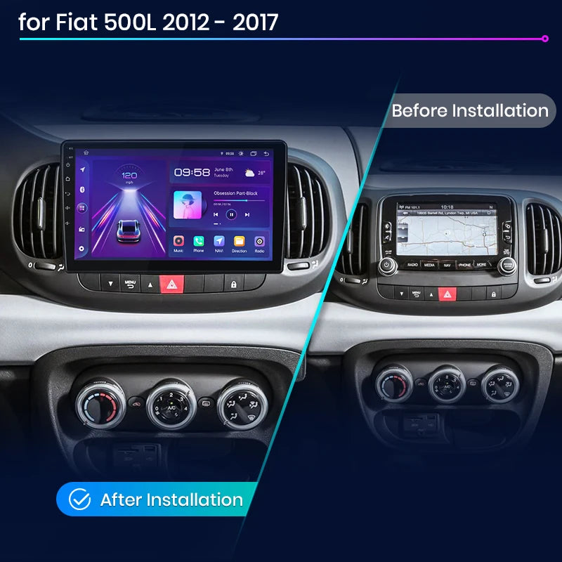 Junsun V1pro AI Voice 2 DIN Android Auto Radio para Fiat 500L 2012-2017 Carplay 4G Car Multimedia GPS 2 DIN Autoradio 