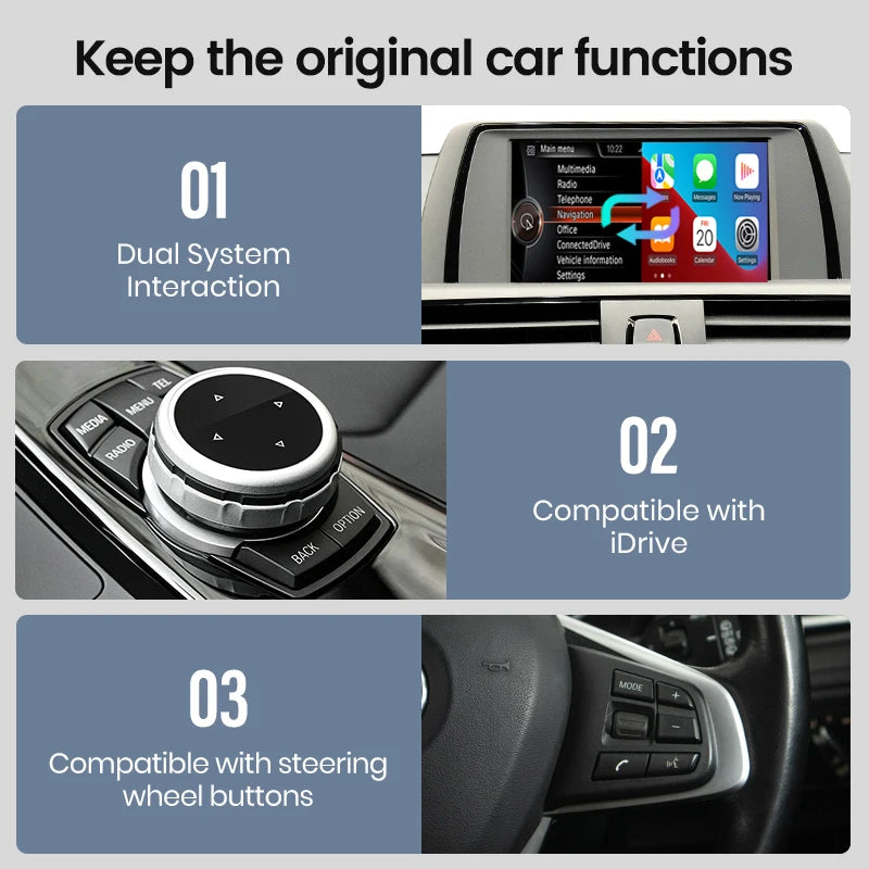 Junsun Wireless CarPlay Android For BMW NBT CIC System 1 2 3 4 5 Series X1 X3 X4 X5 F20 F21 F30 F31 F34 F10 F48 F25 F26 F10 E84