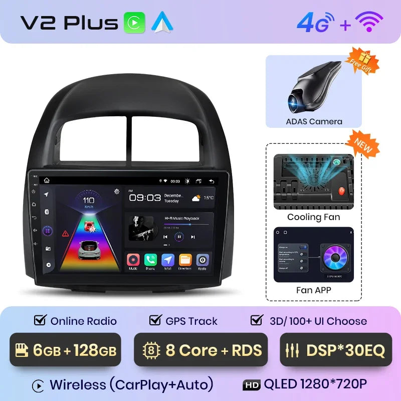 Junsun Wireless CarPlay Android Auto Radio For Toyota Passso 2006 2007 2008 2009-2011 Car Intelligent Systems RDS BT WiFi 2 din