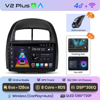 Radio Junsun inalámbrica CarPlay Android Auto para Toyota Passo 2006, 2007, 2008, 2009-2011, sistemas inteligentes para coche, RDS, Bluetooth, WiFi, 2 DIN 