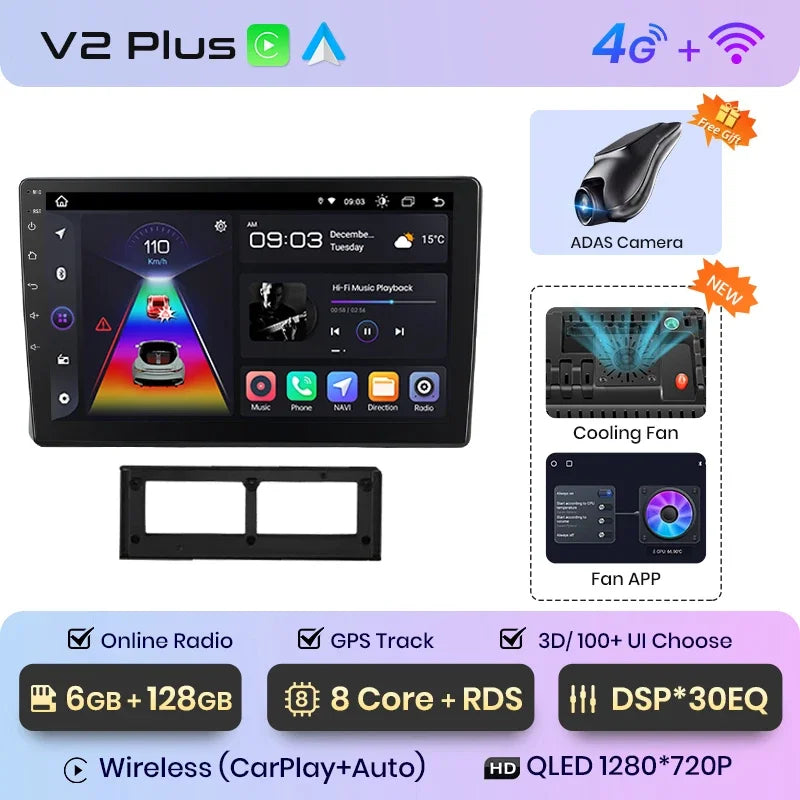 Junsun Wireless CarPlay Android Auto Radio For VW SANTANA 2000 BISTA 2003 2004-2011 Car Intelligent Systems RDS BT WiFi 2 din