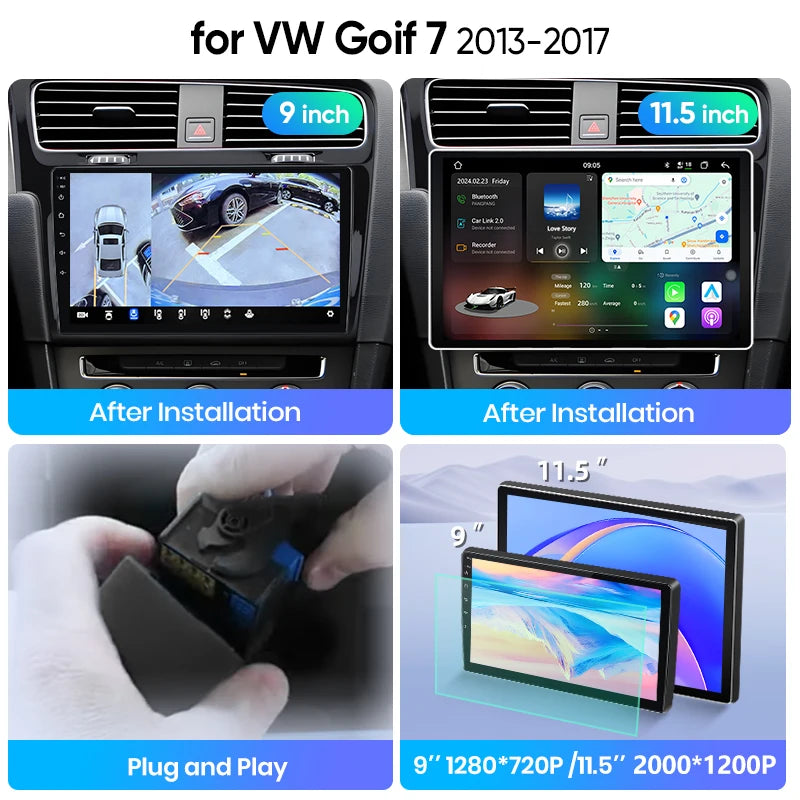 Junsun Wireless CarPlay Car Radio For VW Golf 7 mk7 2013-2017 Android Multimedia