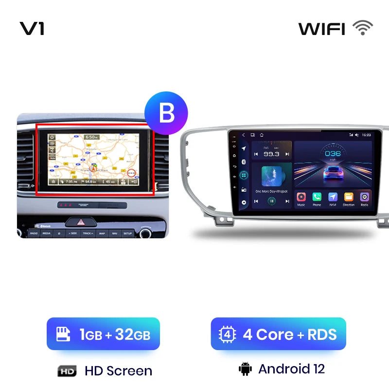 Junsun V1pro AI Voice Car Radio Android Auto Multimedia Player For Kia Sportage 4 QL 2018-2021 Carplay 4G DSP 2din GPS autoradio