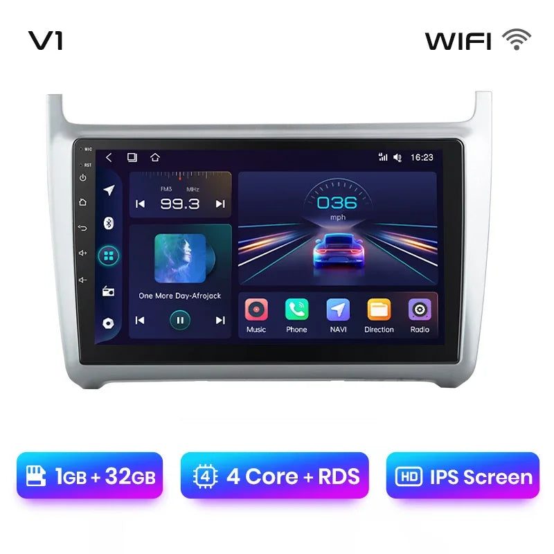 Junsun CarPlay inalámbrico Android Auto Radio para VOLKSWAGEN POLO 2014 Sistemas inteligentes para coche RDS BT WiFi 2 DIN 