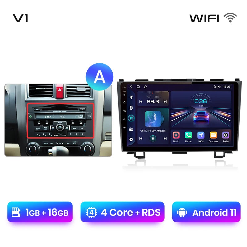 Radio de coche Junsun V1 con CarPlay inalámbrico y Android Auto para Honda CR-V 3 RE CRV 2007-2011, GPS, sistemas inteligentes para coche, autorradio inteligente. 