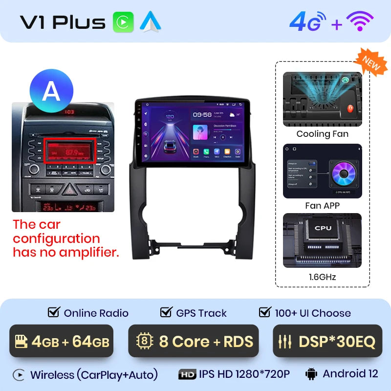 Junsun V1pro AI Voice 2 din Android Auto Radio For Kia Sorento 2 XM 2009 - 2012 Carplay Car Multimedia GPS 2din autoradio