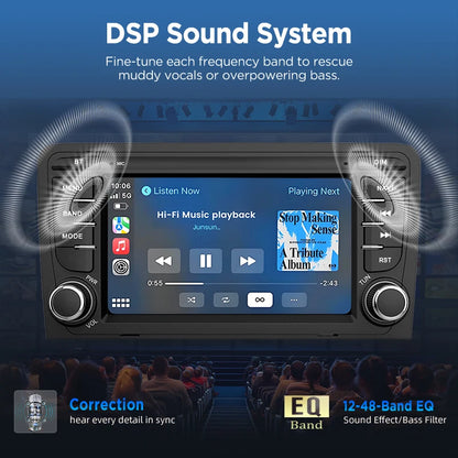 Junsun Wireless CarPlay Car Radio For Audi A3 8P S3 2003 2004 2005-2012 Android Multimedia