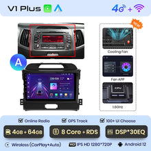 Load image into Gallery viewer, Junsun V1pro AI Voice 2 din Android Auto Radio For KIA Sportage 3 2010-2016 Carplay 4G Car Multimedia GPS 2din autoradio

