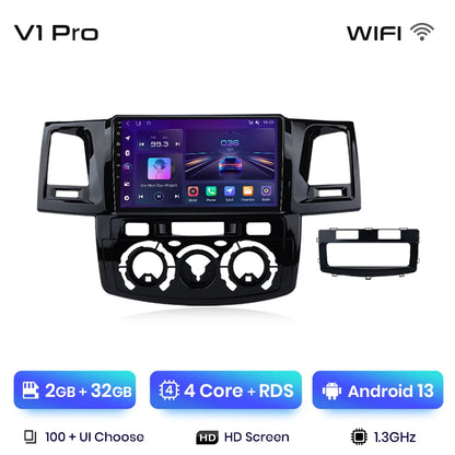 Radio Junsun V1 Plus para Toyota Fortuner, Hilux, Revo, Vigo (2007-2015), inalámbrica, CarPlay, Android Auto, 2 DIN, DVD. 