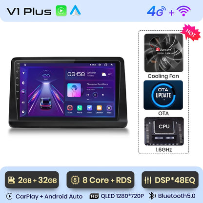 Radio Junsun V1 Plus para Mitsubishi Pajero 2 V20 V30 V40 (1991-2004), inalámbrica, CarPlay, Android Auto, 2 DIN, DVD. 