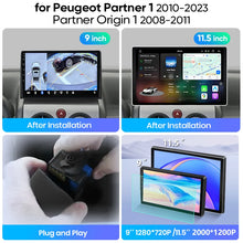 Junsun Wireless CarPlay Car Radio For Peugeot Partner 1 2010-2023 Partner Origin 1 2008-2011 Android Multimedia