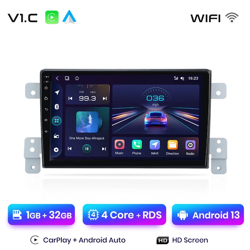 Radio Junsun para Suzuki Grand Vitara 3 (2005-2015), inalámbrica, CarPlay, Android Auto, sistema inteligente, 2 DIN, DVD. 