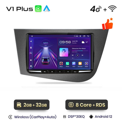 Radio Junsun con Android y voz AI para Seat Leon MK2 (2005, 2006, 2007-2012), Carplay, multimedia, RDS, DSP, GPS, sin autorradio 2DIN. 