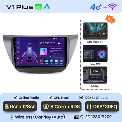 Junsun V1pro AI Voice 2 DIN Android Auto Radio para Mitsubishi Lancer 9 CS 2000-2010 Carplay 4G Car Multimedia GPS 2 DIN Autoradio 