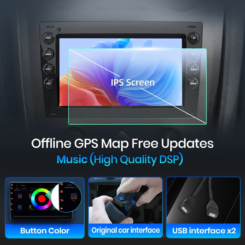 Junsun Wireless CarPlay Car Radio For Renault Megane 2 2003 2004 2005-2009 Android Multimedia