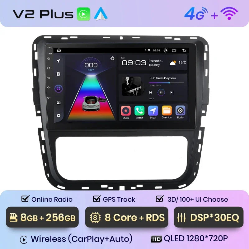 Junsun CarPlay inalámbrico Android Auto Radio para VOLKSWAGEN PASSAT 2012 2013 2014 2015 Sistemas inteligentes para coche RDS BT WiFi 2 DIN 