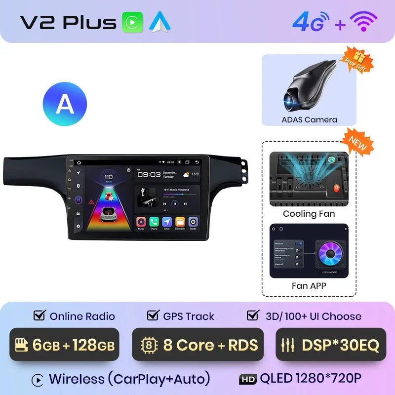 Junsun CarPlay inalámbrico Android Auto Radio para VOLKSWAGEN LAVIDA 2007 2008 2009 2010 Sistemas inteligentes para coche RDS BT WiFi 2 DIN 