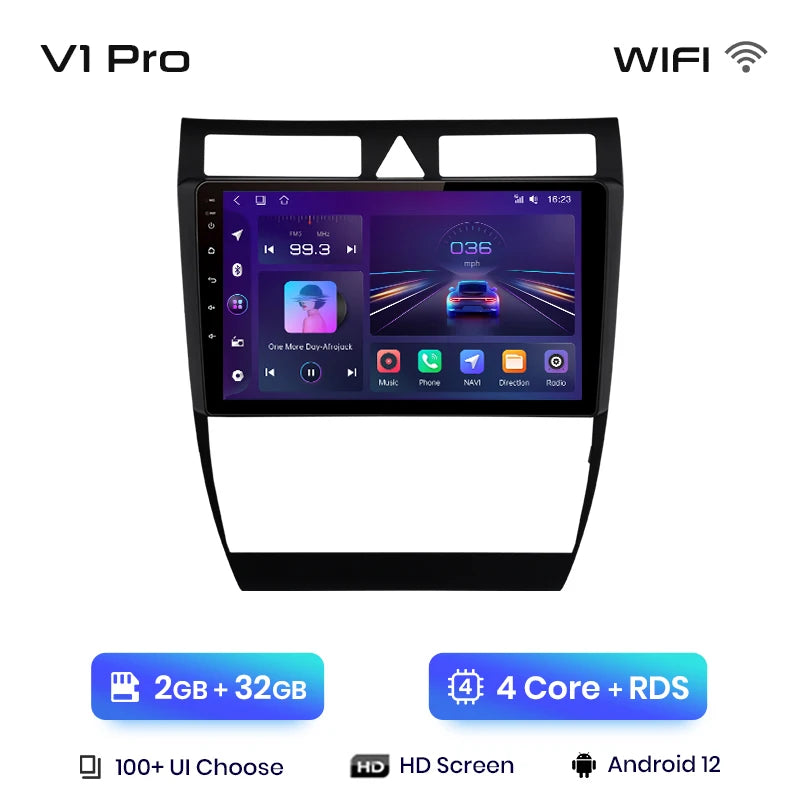 Junsun V1 AI Voice Wireless CarPlay Android Auto Radio For Audi A6 C5 1997-2004 S6 RS6 4G Car Multimedia GPS 2din autoradio