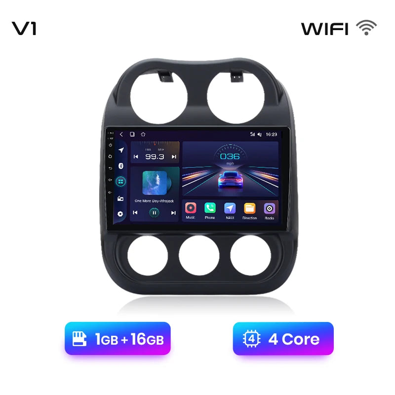 Radio Junsun para coche JEEP Compass Patriot 2010-2016 con CarPlay inalámbrico, Android Auto, sistema inteligente para coche, 2 DIN, DVD. 