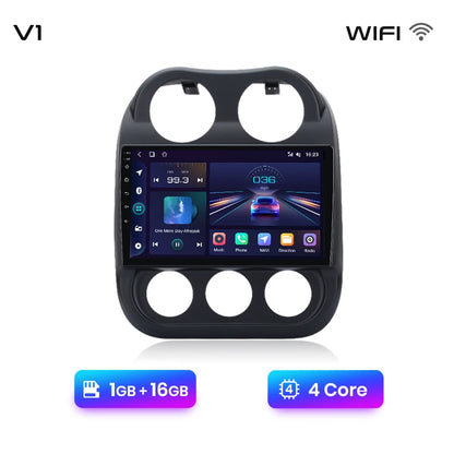 Radio Junsun para coche JEEP Compass Patriot 2010-2016 con CarPlay inalámbrico, Android Auto, sistema inteligente para coche, 2 DIN, DVD. 
