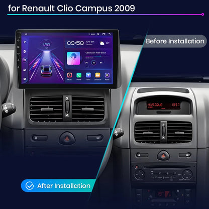 Junsun V1 Plus AI Voice - Radio inalámbrica Android para Renault Clio Campus 2009, Carplay 4G, GPS, 2 DIN 