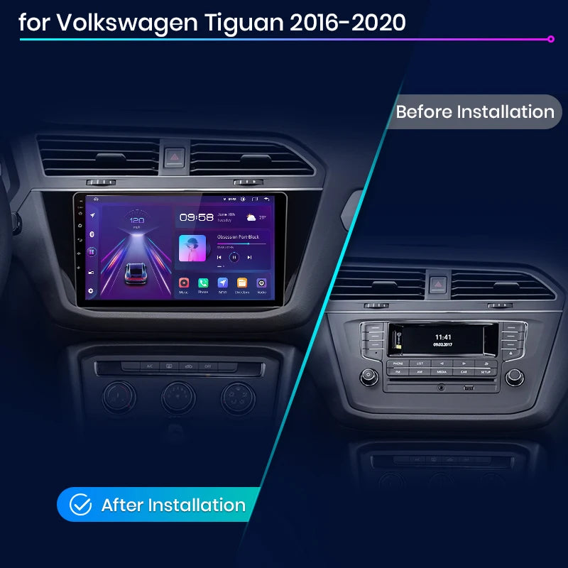 Junsun V1pro Android Autoradio für VW Volkswagen Tiguan 2016-2020 Carplay 4G Auto Multimedia GPS 2din Autoradio 