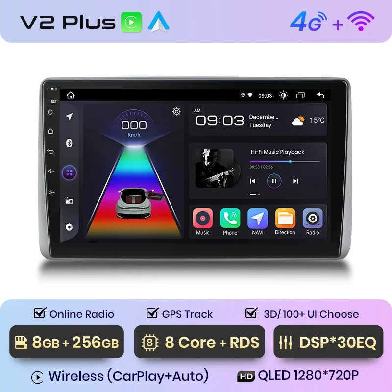 Junsun CarPlay inalámbrico Android Auto Radio para Nissan Sentra Almera 2000 2001-2006 Sistemas inteligentes para coche RDS BT WiFi 2 DIN 