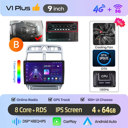 Junsun Wireless CarPlay Car Radio For Peugeot 307 307CC 307SW 2002 2003-2013 Android Multimedia