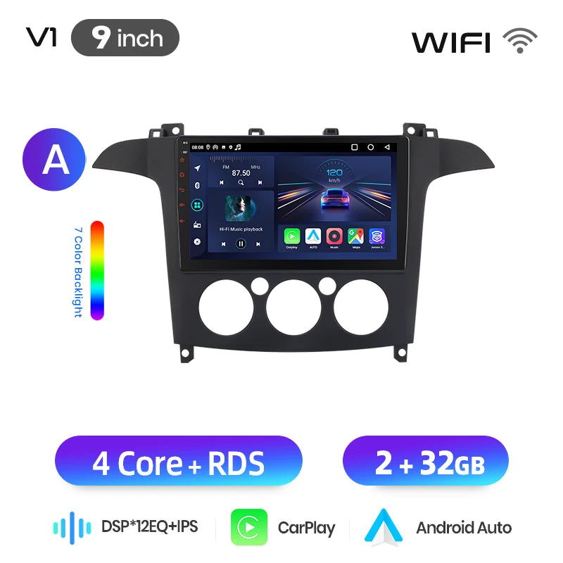 Junsun Wireless CarPlay Car Radio For Ford S-Max S max 2007 2008 2009-2015 Android Multimedia