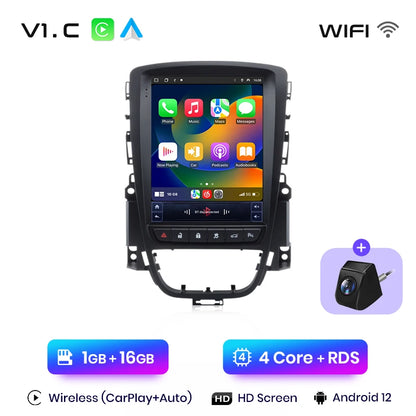 Radio multimedia Junsun Tesla Style Android Auto con Carplay inalámbrico para Opel Astra J, Vauxhall, Buick Verano 2009-2013, sin 2 DIN 
