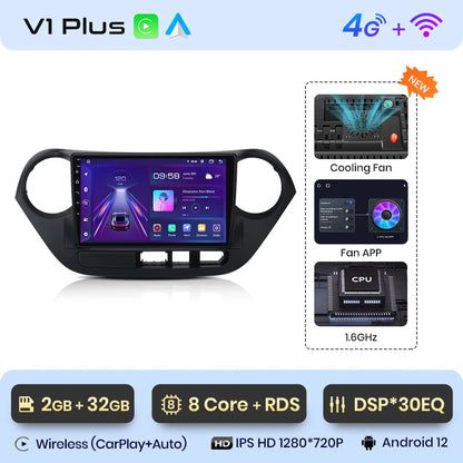 Junsun V1pro AI Voice 2 DIN Android Auto Radio para Hyundai Grand I10 2013-2016 Carplay 4G Car Multimedia GPS 2 DIN Autoradio 
