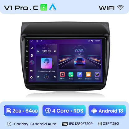 Radio Junsun V1 Plus para Mitsubishi Pajero Sport 2 L200 Triton 2008-2016 con CarPlay inalámbrico, Android Auto, 2 DIN, DVD. 