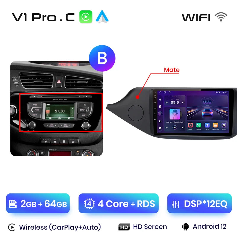 Junsun V1pro AI Voice 2 din Android Auto Radio For KIA CEED JD Cee'd 2012-2018 Carplay Car Multimedia GPS 2din autoradio