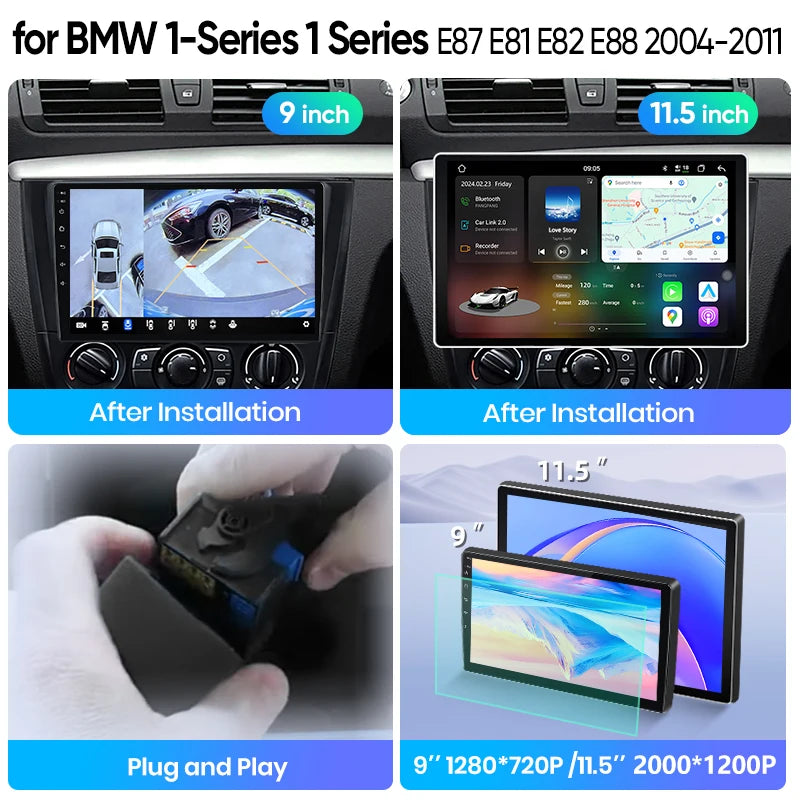 Junsun Wireless CarPlay Car Radio For BMW 1-Series 1 Series E87 E81 E82 E88 2004 2005-2011 Android Multimedia