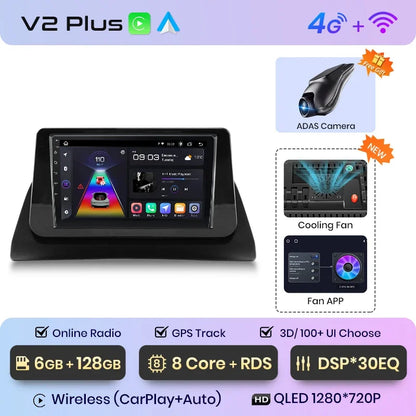 Radio de coche Junsun Wireless CarPlay Android Auto para Renault Kangoo 2008, 2009, 2010, 2011, 2012-2018, sistemas inteligentes multimedia 