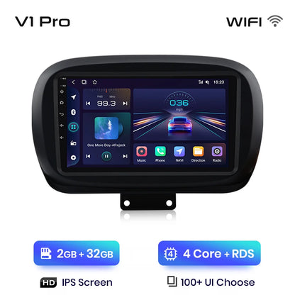 Radio Junsun V1 Plus para Fiat 500X 2014-2020 con CarPlay inalámbrico, Android Auto, sistema inteligente para coche, 2 DIN, DVD. 