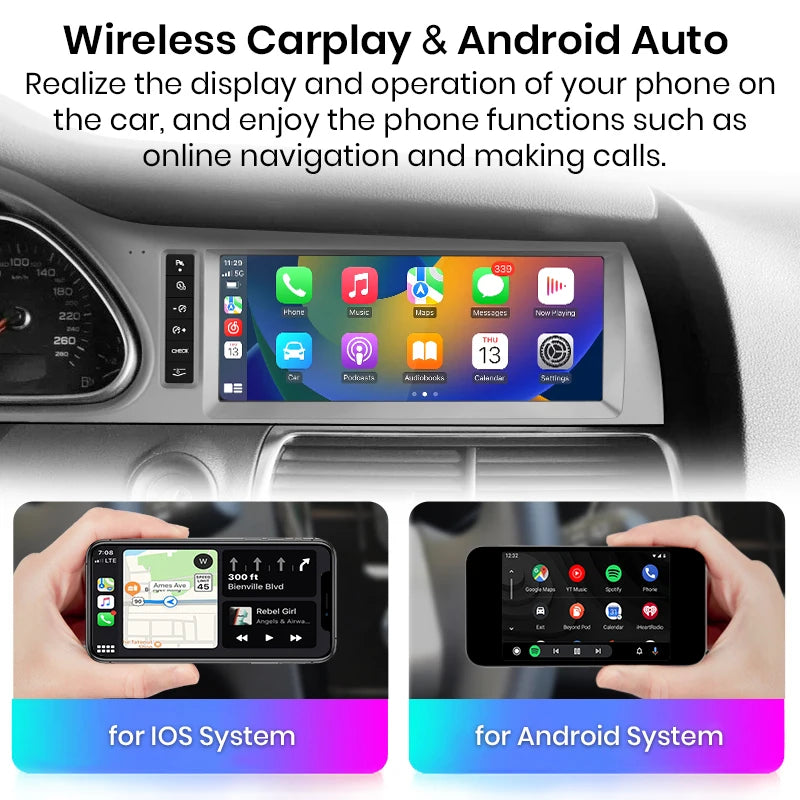 Junsun Car Radio Multimedia For Audi Q7 4L 2006-2015 CarPlay For Apple Stereo Wireless Andorid Auto 8 Core 4G WiFi GPS Autoradio