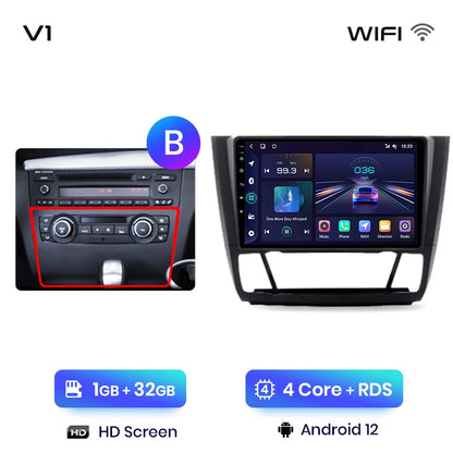 Junsun V1 AI Voice - Radio inalámbrica CarPlay Android Auto para BMW Serie 1, Serie 1, E87, E81, E82, E88 (2004-2011), 4G, GPS multimedia para coche 